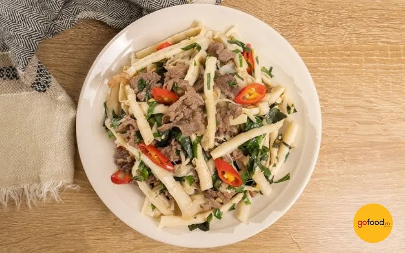 Thịt bò xào măng trúc hoàn thành