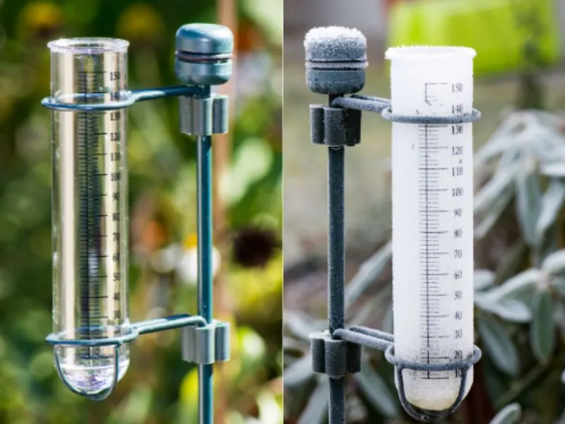 Sử dụng thước đo mưa chuyên dụng để kiểm tra nhanh