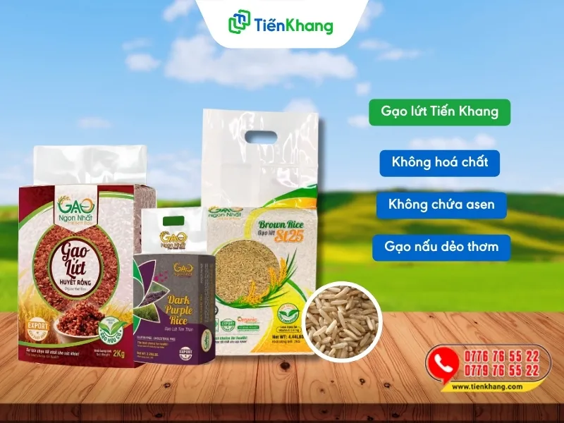 Gạo lứt tại Tiến Khang nấu cơm dẻo ngon