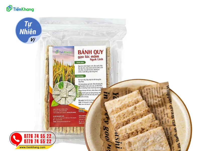 Bánh quy gạo lứt mầm Ngọc Linh hỗ trợ thực đơn lành mạnh