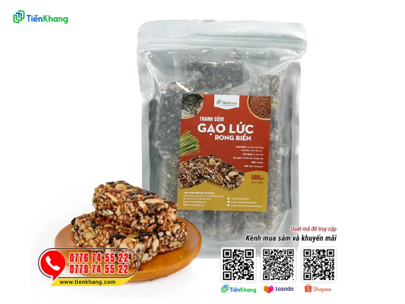 Thanh cốm lứt rong biển giữ trọn hương vị truyền thống