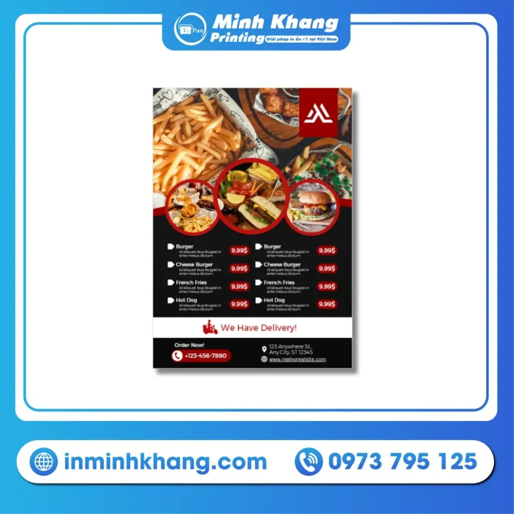 Sử dụng mẫu tờ rơi quảng cáo đồ ăn để quảng bá các combo món ăn hấp dẫn