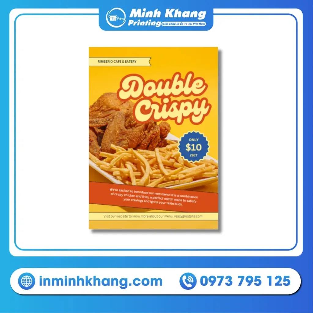Phong cách thiết kế mẫu tờ rơi quảng cáo đồ ăn hiện đại và tối giản