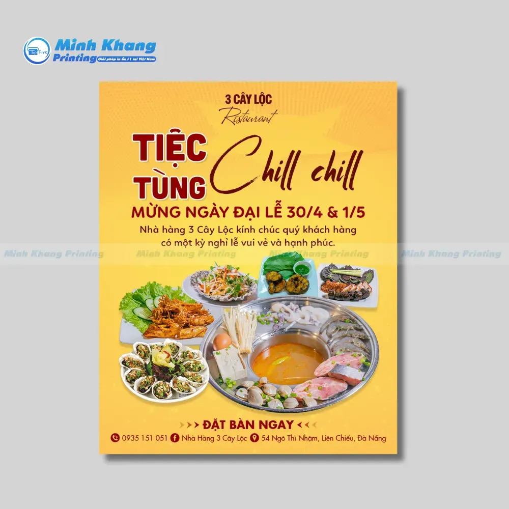 Mẫu tờ rơi quảng cáo đồ ăn với chi phí in ấn tối ưu và hiệu quả marketing cao