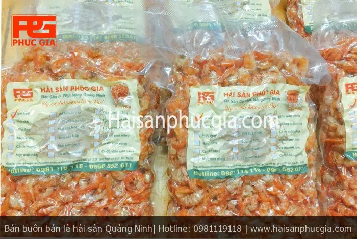 Tôm khô Phú Quốc đóng túi hút chân không 500g - bảo quản lâu dài
