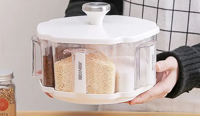 Bộ hũ đựng gia vị xoay 360 độ