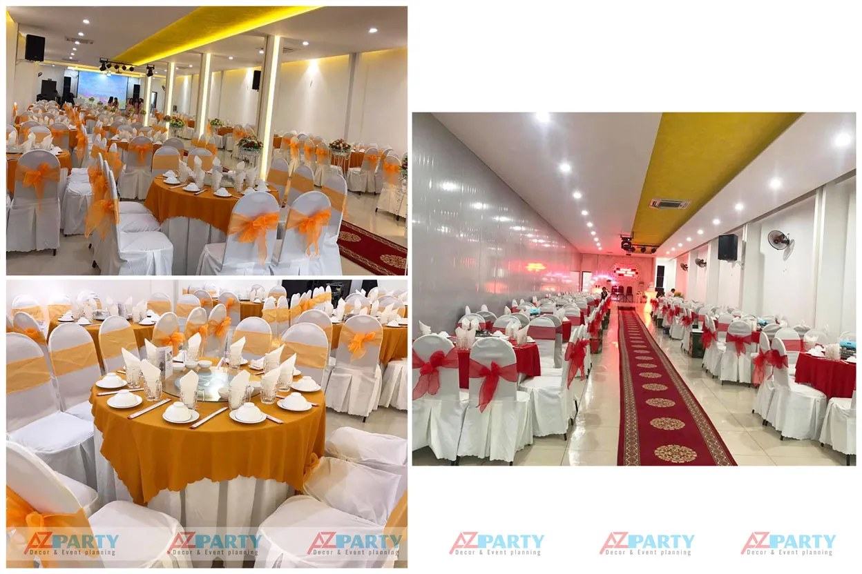 Không gian tiệc được trang trí theo chủ đề sự kiện