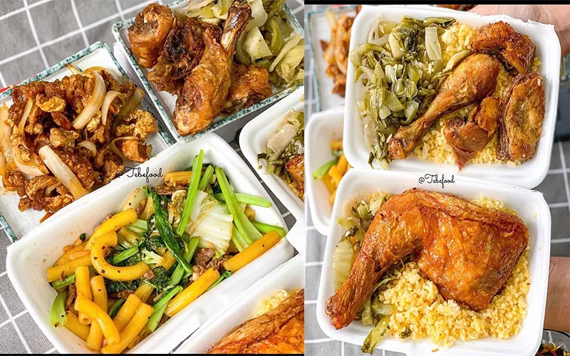 Cơm gà chiên giòn