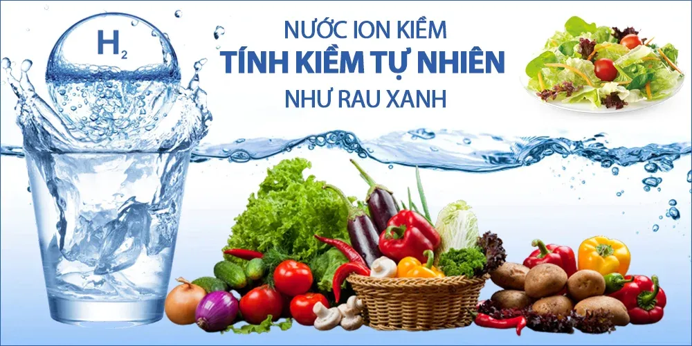 Nước ion kiềm có đặc tính tương tự rau xanh giúp thanh lọc cơ thể