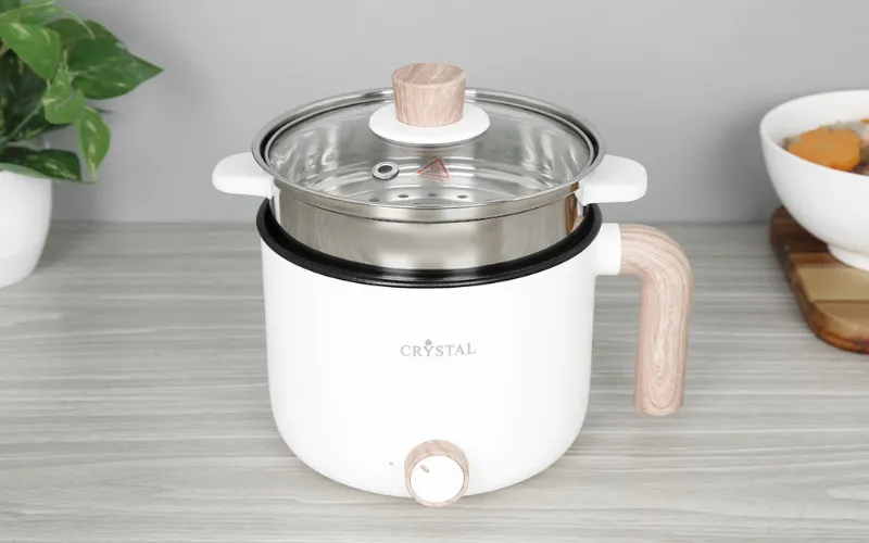 Nồi điện Crystal AJL-1503 kèm xửng hấp tiện lợi cho bữa ăn dặm