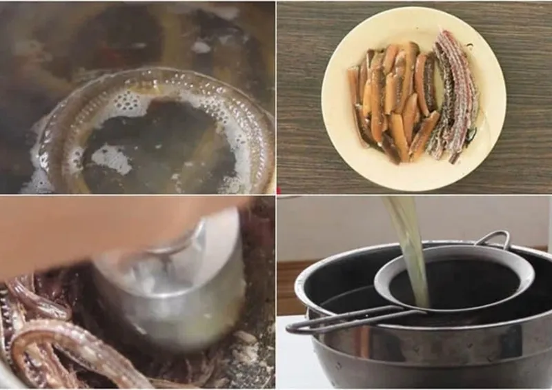 Cháo lươn truyền thống được nấu với gạo tẻ và thịt lươn tách xương