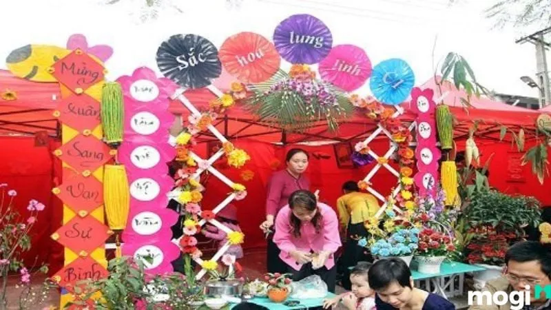 Backdrop Tết truyền thống cho hội chợ trường học