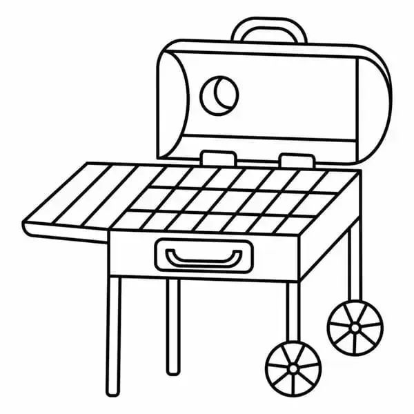 tranh tô màu đồ dùng nhà bếp nướng