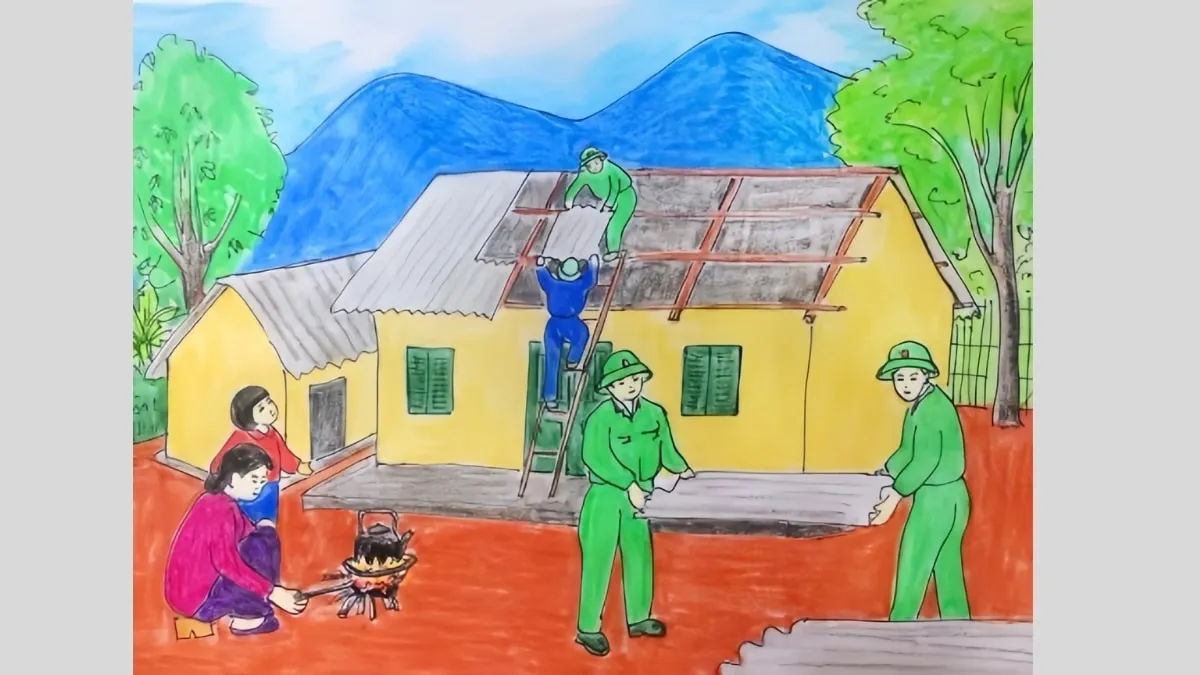 Mẫu 1: Giúp dân làm nhà