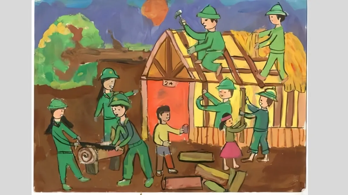 Mẫu 2: Giúp dân làm nhà