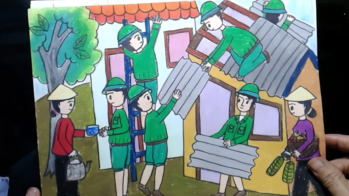 Mẫu 3: Giúp dân làm nhà