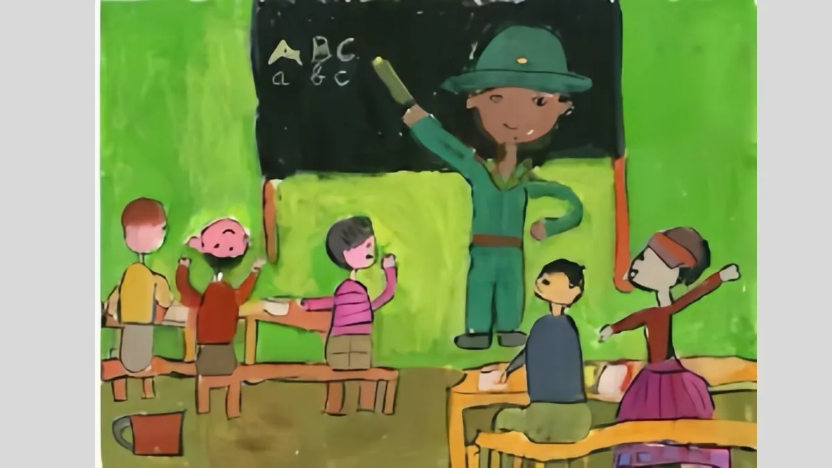 Mẫu 2: Dạy chữ cho dân