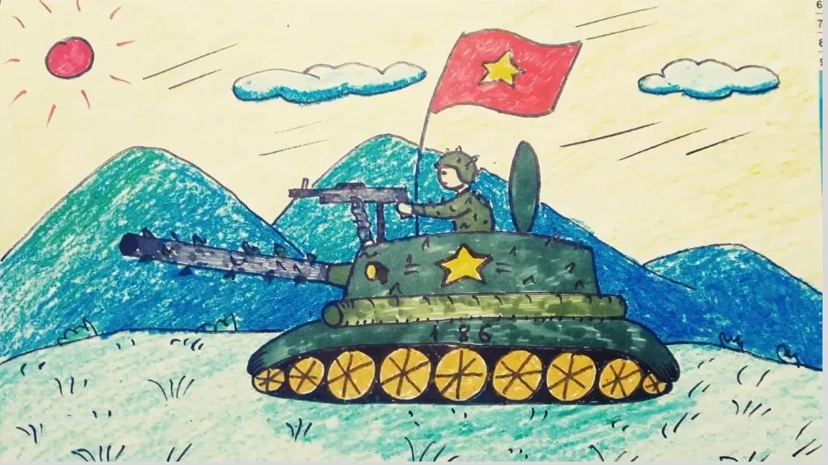 Mẫu 4: Bộ đội và xe tăng