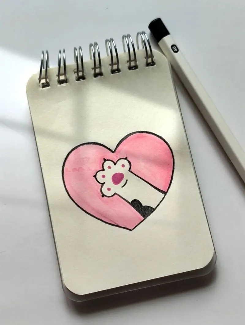 Tranh vẽ trái tim đơn giản cute cho người mới bắt đầu