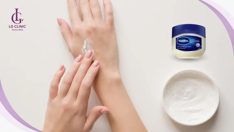 Vaseline giúp khóa ẩm và phục hồi da