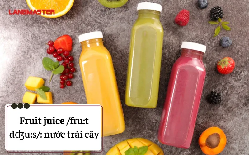Tên gọi các loại nước ép và sinh tố bằng tiếng Anh