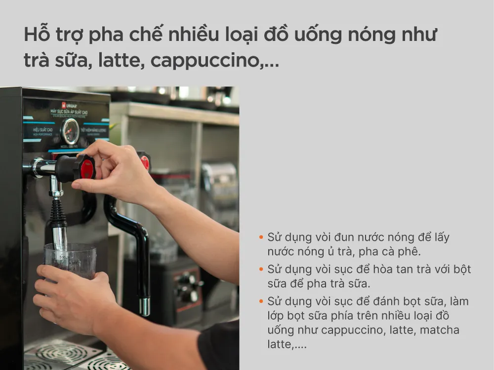 Máy sục sữa áp suất cao Unibar UBS-1VS - ảnh 4