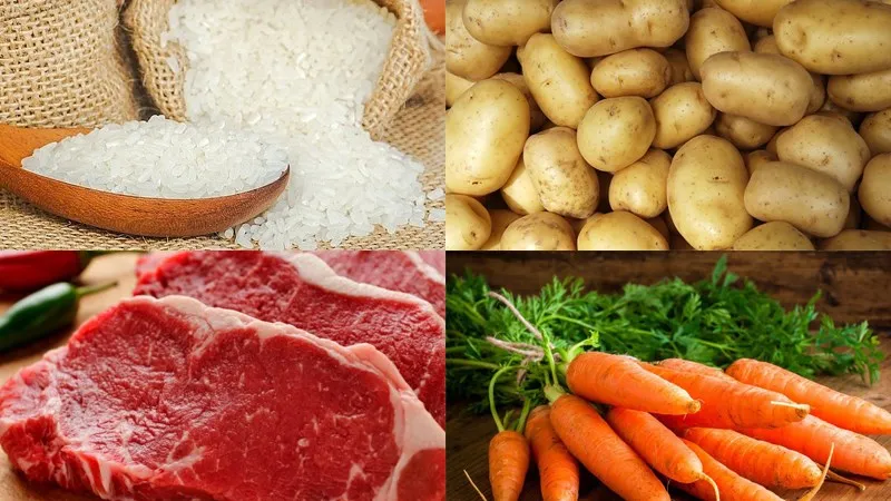 Nguyên liệu cháo thịt bò khoai tây cà rốt tươi ngon