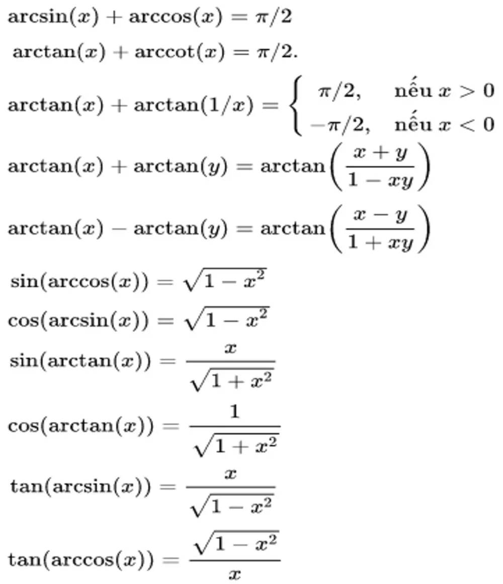 công thức lượng giác
