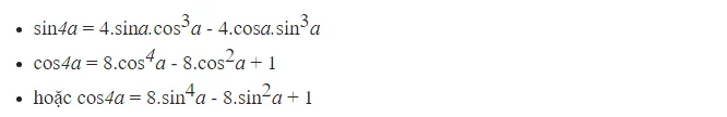 công thức lượng giác lớp 10