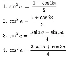 công thức lượng giác lớp 10