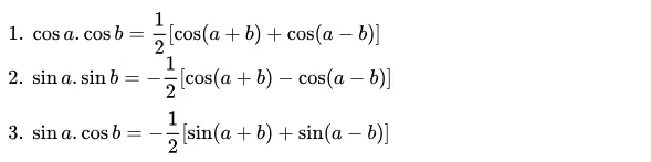 công thức lượng giác lớp 10