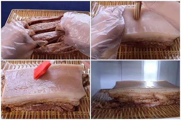 Ướp gia vị cho phần thịt và hỗn hợp tạo độ giòn cho da