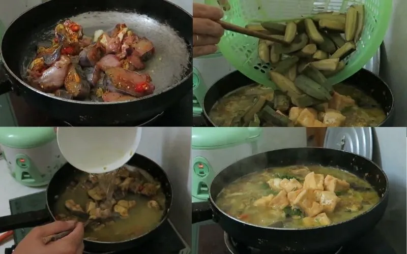 Quá trình om cá lăng trên lửa nhỏ giúp các nguyên liệu hòa quyện hương vị vào nhau