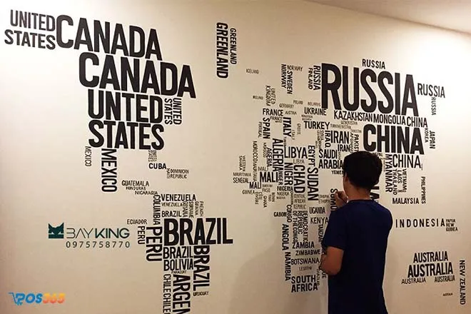 Tường typography ấn tượng