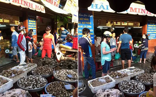 Hải sản bày bán tại vựa hải sản Minh Hải Tân Bình