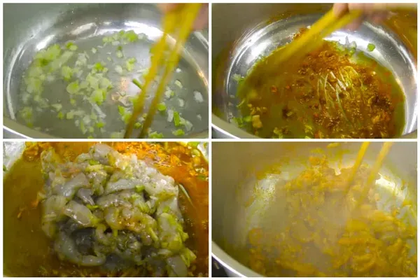 Xào tôm cùng đầu hành và ớt bột, làm thế nào để tôm săn khi xào