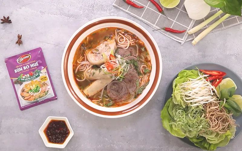 Gia vị bún bò Huế hoàn chỉnh