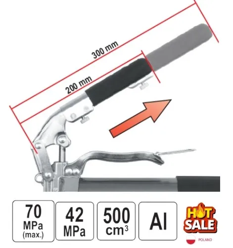 Súng bơm mỡ cầm tay Yato YT-0704 với thiết kế nhỏ gọn