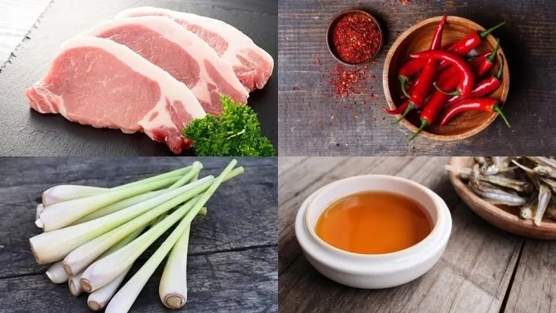 Nguyên liệu món ăn khô heo bằng nồi chiên không dầu