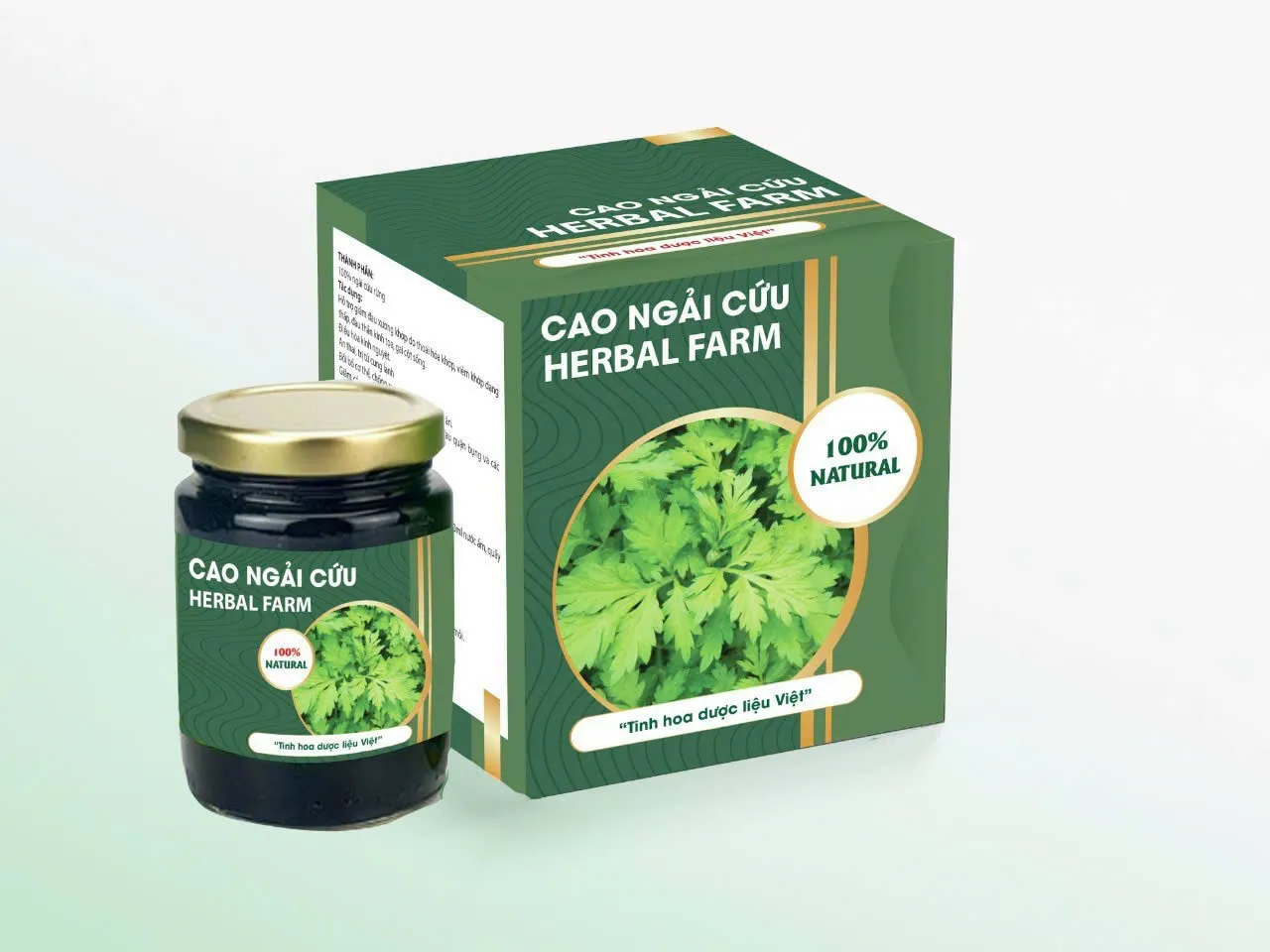 Thành phẩm cao ngải cứu có màu xanh đậm đặc trưng và mùi thơm nồng nàn