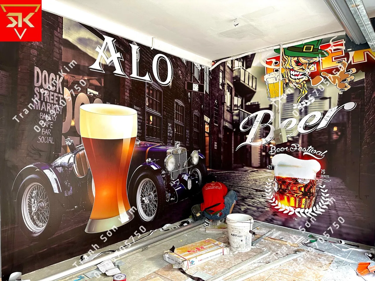 Tranh dán tường điêu khắc