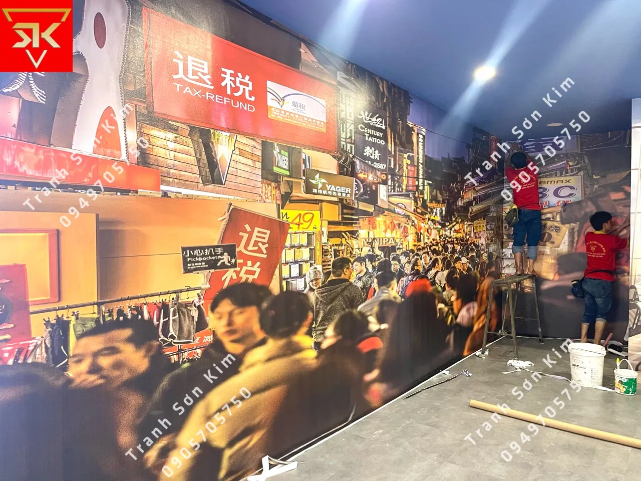 Tranh dán tường đồng quê Việt Nam