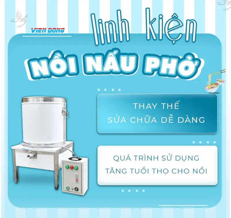 Mẫu phụ kiện nồi nấu phở thanh nhiệt inox chất lượng cao