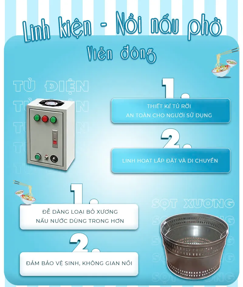 Sọt đựng xương bằng inox 304 trong bộ phụ kiện nồi nấu phở